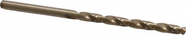 Precision Twist Drill - #22 135° Cobalt Jobber Drill - Oxide/Gold Finish, Right Hand Cut, Spiral Flute, Straight Shank, 3-1/8" OAL, Split Point - Americas Industrial Supply