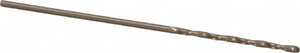 Precision Twist Drill - #65 135° Cobalt Jobber Drill - Oxide/Gold Finish, Right Hand Cut, Spiral Flute, Straight Shank, 1-1/2" OAL, Split Point - Americas Industrial Supply