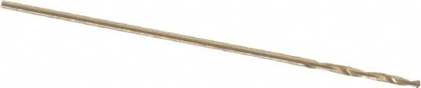 Precision Twist Drill - #74 135° Cobalt Jobber Drill - Oxide/Gold Finish, Right Hand Cut, Spiral Flute, Straight Shank, 1" OAL, Split Point - Americas Industrial Supply