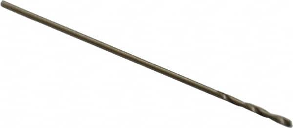 Precision Twist Drill - #75 135° Cobalt Jobber Drill - Oxide/Gold Finish, Right Hand Cut, Spiral Flute, Straight Shank, 1" OAL, Split Point - Americas Industrial Supply