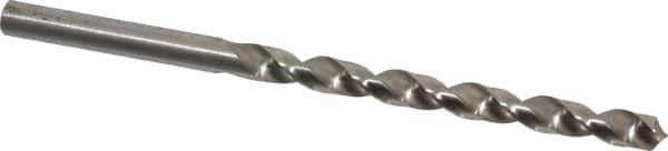 Precision Twist Drill - #4 118° High Speed Steel Jobber Drill - Bright Finish, Right Hand Cut, Spiral Flute, Straight Shank, 3-3/4" OAL, Standard Point - Americas Industrial Supply