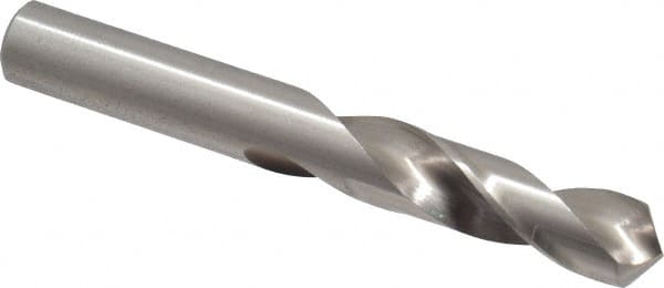 Precision Twist Drill - 31/64" 118° Spiral Flute High Speed Steel Screw Machine Drill Bit - Bright Finish, Right Hand Cut, 2-3/16" Flute Length, 3-11/16" OAL, Standard Point, Straight Shank - Americas Industrial Supply