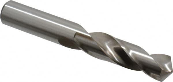 Precision Twist Drill - 43/64" 118° Spiral Flute High Speed Steel Screw Machine Drill Bit - Bright Finish, Right Hand Cut, 2-7/8" Flute Length, 4-5/8" OAL, Standard Point, Straight Shank - Americas Industrial Supply