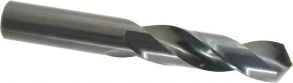 Precision Twist Drill - 45/64" 118° Spiral Flute High Speed Steel Screw Machine Drill Bit - Oxide Finish, Right Hand Cut, 3" Flute Length, 4-3/4" OAL, Standard Point, Straight Shank - Americas Industrial Supply