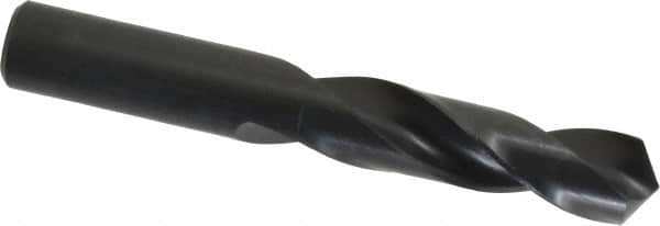 Precision Twist Drill - 47/64" 118° Spiral Flute High Speed Steel Screw Machine Drill Bit - Oxide Finish, Right Hand Cut, 3-1/8" Flute Length, 5" OAL, Standard Point, Straight Shank - Americas Industrial Supply