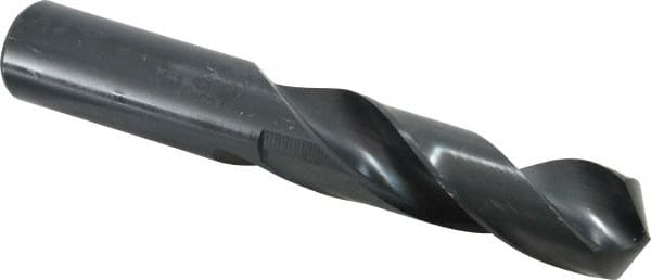 Precision Twist Drill - 57/64" 118° Spiral Flute High Speed Steel Screw Machine Drill Bit - Oxide Finish, Right Hand Cut, 3-5/8" Flute Length, 5-5/8" OAL, Standard Point, Straight Shank - Americas Industrial Supply