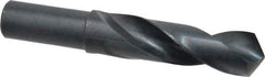 Precision Twist Drill - 1-1/8" 118° Spiral Flute High Speed Steel Screw Machine Drill Bit - Oxide Finish, Right Hand Cut, 4" Flute Length, 6-3/8" OAL, Standard Point, Straight Shank - Americas Industrial Supply