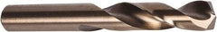Precision Twist Drill - #10 135° Spiral Flute Cobalt Screw Machine Drill Bit - Oxide/Gold Finish, Right Hand Cut, 1-3/16" Flute Length, 2-1/4" OAL, Split Point, Straight Shank - Americas Industrial Supply