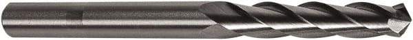 Precision Twist Drill - 0.081" Cutting Diam x 13/16" Length of Cut, 3 Flute, Upcut Spiral Router Bit - Uncoated, Right Hand Cut, High Speed Steel, 2" OAL x 2.5mm Shank Diam, Aircraft Taper - Americas Industrial Supply