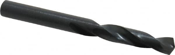 Precision Twist Drill - 0.246" 135° Spiral Flute High Speed Steel Screw Machine Drill Bit - Oxide Finish, Right Hand Cut, 1-3/8" Flute Length, 2-1/2" OAL, Split Point, Straight Shank - Americas Industrial Supply