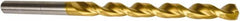 Precision Twist Drill - 27/64", 135° Point, Parabolic Flute, High Speed Steel Taper Length Drill Bit - TiN Finish, 4-5/8" Flute Length, 7-1/4" OAL, Series QC91G - Americas Industrial Supply