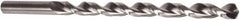 Precision Twist Drill - 21/64", 135° Point, Parabolic Flute, High Speed Steel Taper Length Drill Bit - Bright Finish, 6" Flute Length, 8" OAL, Series QC0860P - Americas Industrial Supply