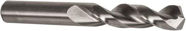 Precision Twist Drill - #4 135° Parabolic Flute High Speed Steel Screw Machine Drill Bit - Bright Finish, Right Hand Cut, 1-1/4" Flute Length, 2-3/8" OAL, Split Point, Straight Shank - Americas Industrial Supply