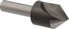 Precision Twist Drill - 3/4" Head Diam, 3/8" Shank Diam, 1 Flute 82° High Speed Steel Countersink - Bright Finish, 2-13/32" OAL, Single End, Straight Shank, Right Hand Cut - Americas Industrial Supply