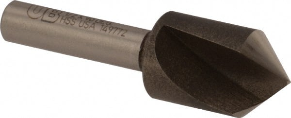 Precision Twist Drill - 1/2" Head Diam, 1/4" Shank Diam, 1 Flute 90° High Speed Steel Countersink - Americas Industrial Supply