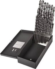 Precision Twist Drill - 1/16 to 1/2", 118° Point, Bright Finish, High Speed Steel Taper Length Drill Bit Set - Americas Industrial Supply