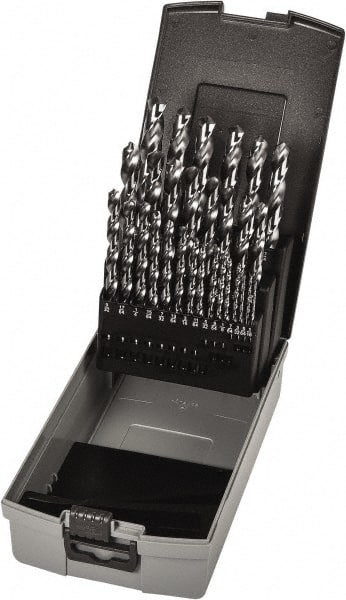 Precision Twist Drill - 1/16 to 1/2", 118° Point, Bright Finish, High Speed Steel Jobber Length Drill Bit Set - Americas Industrial Supply