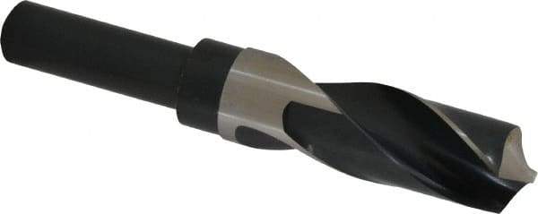 Precision Twist Drill - 1-3/32" Drill, 118° Point, High Speed Steel Silver Deming & Reduced Shank Drill Bit - Bright Finish, 6" OAL, Straight Shank, 3" Flute Length, Right Hand Cut, Standard Point, Spiral Flute, Regular Spiral - Americas Industrial Supply