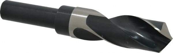 Precision Twist Drill - 1-1/8" Drill, 118° Point, High Speed Steel Silver Deming & Reduced Shank Drill Bit - Bright Finish, 6" OAL, Straight Shank, 3" Flute Length, Right Hand Cut, Standard Point, Spiral Flute, Regular Spiral - Americas Industrial Supply
