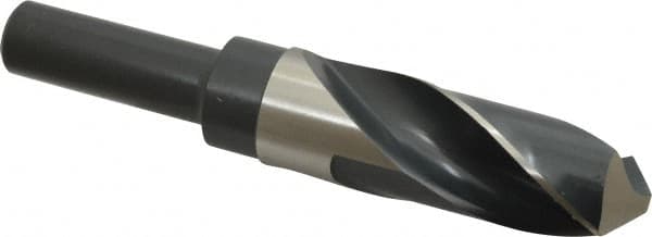 Precision Twist Drill - 1-5/32" Drill, 118° Point, High Speed Steel Silver Deming & Reduced Shank Drill Bit - Bright Finish, 6" OAL, Straight Shank, 3" Flute Length, Right Hand Cut, Standard Point, Spiral Flute, Regular Spiral - Americas Industrial Supply