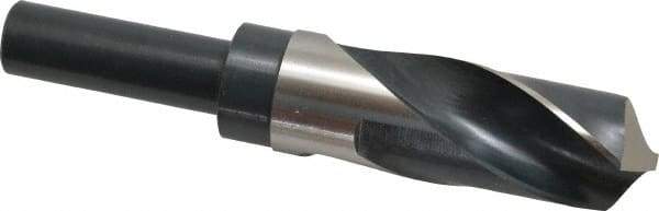 Precision Twist Drill - 1-7/32" Drill, 118° Point, High Speed Steel Silver Deming & Reduced Shank Drill Bit - Bright Finish, 6" OAL, Straight Shank, 3" Flute Length, Right Hand Cut, Standard Point, Spiral Flute, Regular Spiral - Americas Industrial Supply