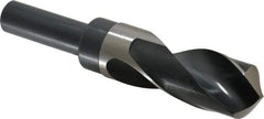 Precision Twist Drill - 1-1/4" Drill, 118° Point, High Speed Steel Silver Deming & Reduced Shank Drill Bit - Bright Finish, 6" OAL, Straight Shank, 3" Flute Length, Right Hand Cut, Standard Point, Spiral Flute, Regular Spiral - Americas Industrial Supply