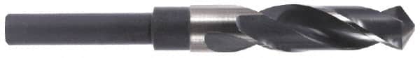 Precision Twist Drill - 1-5/64" Drill, 118° Point, High Speed Steel Silver Deming & Reduced Shank Drill Bit - Bright Finish, 6" OAL, Straight Shank, 3" Flute Length, Right Hand Cut, Standard Point, Spiral Flute, Regular Spiral - Americas Industrial Supply