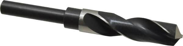 Precision Twist Drill - 13/16" Drill, 118° Point, High Speed Steel Silver Deming & Reduced Shank Drill Bit - Bright Finish, 6" OAL, Straight Shank, 3" Flute Length, Right Hand Cut, Standard Point, Spiral Flute, Regular Spiral - Americas Industrial Supply