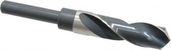 Precision Twist Drill - 55/64" Drill, 118° Point, High Speed Steel Silver Deming & Reduced Shank Drill Bit - Bright Finish, 6" OAL, Straight Shank, 3" Flute Length, Right Hand Cut, Standard Point, Spiral Flute, Regular Spiral - Americas Industrial Supply
