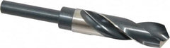 Precision Twist Drill - 57/64" Drill, 118° Point, High Speed Steel Silver Deming & Reduced Shank Drill Bit - Bright Finish, 6" OAL, Straight Shank, 3" Flute Length, Right Hand Cut, Standard Point, Spiral Flute, Regular Spiral - Americas Industrial Supply