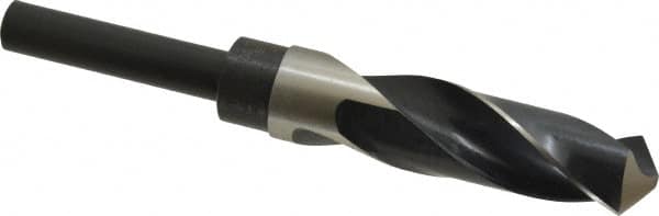 Precision Twist Drill - 29/32" Drill, 118° Point, High Speed Steel Silver Deming & Reduced Shank Drill Bit - Bright Finish, 6" OAL, Straight Shank, 3" Flute Length, Right Hand Cut, Standard Point, Spiral Flute, Regular Spiral - Americas Industrial Supply