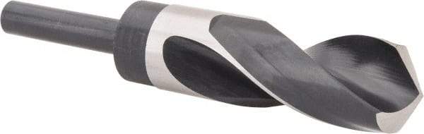 Precision Twist Drill - 1-11/64" Drill, 118° Point, High Speed Steel Silver Deming & Reduced Shank Drill Bit - Bright Finish, 6" OAL, Straight Shank, 3" Flute Length, Right Hand Cut, Standard Point, Spiral Flute, Regular Spiral - Americas Industrial Supply