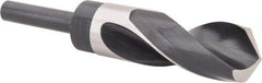 Precision Twist Drill - 1-11/64" Drill, 118° Point, High Speed Steel Silver Deming & Reduced Shank Drill Bit - Bright Finish, 6" OAL, Straight Shank, 3" Flute Length, Right Hand Cut, Standard Point, Spiral Flute, Regular Spiral - Americas Industrial Supply