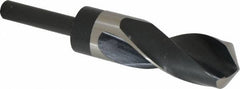 Precision Twist Drill - 1-13/64" Drill, 118° Point, High Speed Steel Silver Deming & Reduced Shank Drill Bit - Bright Finish, 6" OAL, Straight Shank, 3" Flute Length, Right Hand Cut, Standard Point, Spiral Flute, Regular Spiral - Americas Industrial Supply