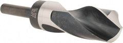Precision Twist Drill - 1-5/16" Drill, 118° Point, High Speed Steel Silver Deming & Reduced Shank Drill Bit - Bright Finish, 6" OAL, Straight Shank, 3" Flute Length, Right Hand Cut, Standard Point, Spiral Flute, Regular Spiral - Americas Industrial Supply