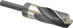 Precision Twist Drill - 1-7/32" Drill, 118° Point, High Speed Steel Silver Deming & Reduced Shank Drill Bit - Bright Finish, 6" OAL, Straight Shank, 3" Flute Length, Right Hand Cut, Standard Point, Spiral Flute, Regular Spiral - Americas Industrial Supply