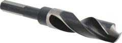 Precision Twist Drill - 27/32" Drill, 118° Point, High Speed Steel Silver Deming & Reduced Shank Drill Bit - Bright Finish, 6" OAL, Flats on Shank, 3" Flute Length, Right Hand Cut, Standard Point, Spiral Flute, Regular Spiral - Americas Industrial Supply
