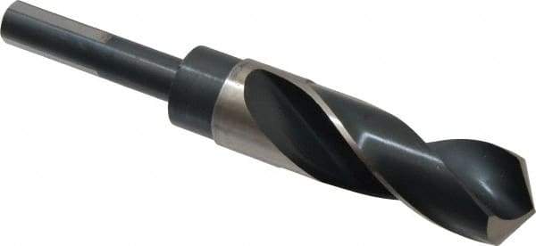 Precision Twist Drill - 1" Drill, 118° Point, High Speed Steel Silver Deming & Reduced Shank Drill Bit - Bright Finish, 6" OAL, Flats on Shank, 3" Flute Length, Right Hand Cut, Standard Point, Spiral Flute, Regular Spiral - Americas Industrial Supply