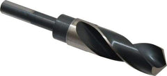 Precision Twist Drill - 1" Drill, 118° Point, High Speed Steel Silver Deming & Reduced Shank Drill Bit - Bright Finish, 6" OAL, Flats on Shank, 3" Flute Length, Right Hand Cut, Standard Point, Spiral Flute, Regular Spiral - Americas Industrial Supply