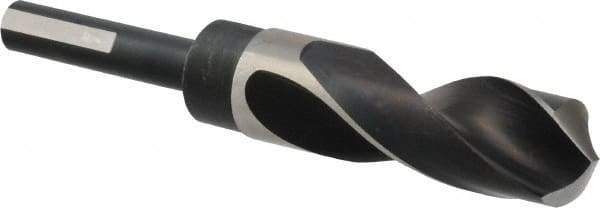 Precision Twist Drill - 1-1/32" Drill, 118° Point, High Speed Steel Silver Deming & Reduced Shank Drill Bit - Bright Finish, 6" OAL, Flats on Shank, 3" Flute Length, Right Hand Cut, Standard Point, Spiral Flute, Regular Spiral - Americas Industrial Supply