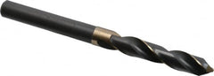 Precision Twist Drill - 17/32" Drill, 118° Point, Cobalt Silver Deming & Reduced Shank Drill Bit - Bright Finish, 6" OAL, Straight Shank, 3" Flute Length, Right Hand Cut, Split Point, Spiral Flute, Regular Spiral - Americas Industrial Supply