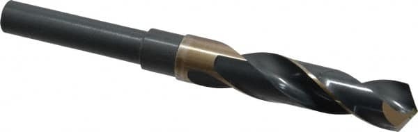 Precision Twist Drill - 11/16" Drill, 118° Point, Cobalt Silver Deming & Reduced Shank Drill Bit - Bright Finish, 6" OAL, Straight Shank, 3" Flute Length, Right Hand Cut, Split Point, Spiral Flute, Regular Spiral - Americas Industrial Supply