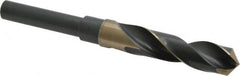 Precision Twist Drill - 45/64" Drill, 118° Point, Cobalt Silver Deming & Reduced Shank Drill Bit - Bright Finish, 6" OAL, Straight Shank, 3" Flute Length, Right Hand Cut, Split Point, Spiral Flute, Regular Spiral - Americas Industrial Supply