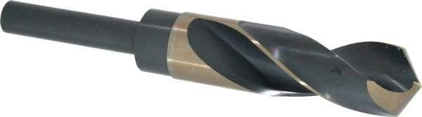 Precision Twist Drill - 63/64" Drill, 118° Point, Cobalt Silver Deming & Reduced Shank Drill Bit - Bright Finish, 6" OAL, Straight Shank, 3" Flute Length, Right Hand Cut, Split Point, Spiral Flute, Regular Spiral - Americas Industrial Supply