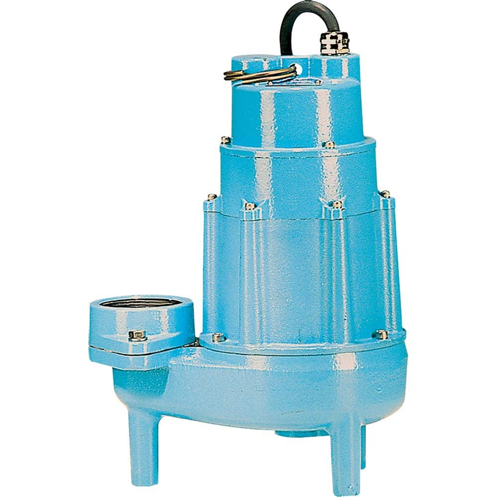 Sump Sewage & Effluent Pump: Manual, 1-1/2 hp, 5.3A, 460V 3″ Outlet, Cast Iron Housing