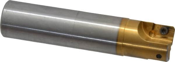 Superbee - 0.07 to 0.13 Inch Cutting Radius, 1 Inch Cutter Diameter, 2 Style EM15 Inserts, 1 Inch Shank Diameter, Indexable Convex Radius Cutter - 4.5 Inch Overall Length - Americas Industrial Supply
