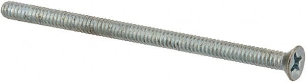 Value Collection - #6-32 UNC, 2-1/2" OAL Phillips Drive Machine Screw - Flat Head, Grade 2 Steel, Zinc-Plated Finish, Without Washer - Americas Industrial Supply