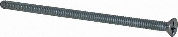 Value Collection - #6-32 UNC, 3" OAL Phillips Drive Machine Screw - Flat Head, Grade 2 Steel, Zinc-Plated Finish, Without Washer - Americas Industrial Supply