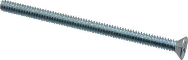 Value Collection - #10-24 UNC, 3" OAL Phillips Drive Machine Screw - Flat Head, Grade 2 Steel, Zinc-Plated Finish, Without Washer - Americas Industrial Supply