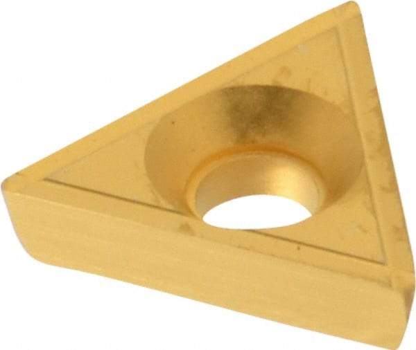 Value Collection - TPEG2.521 Grade ICC66 Carbide Turning Insert - TiN Finish, 60° Triangle, 5/16" Inscr Circle, 1/8" Thick, 1/64" Corner Radius - Americas Industrial Supply